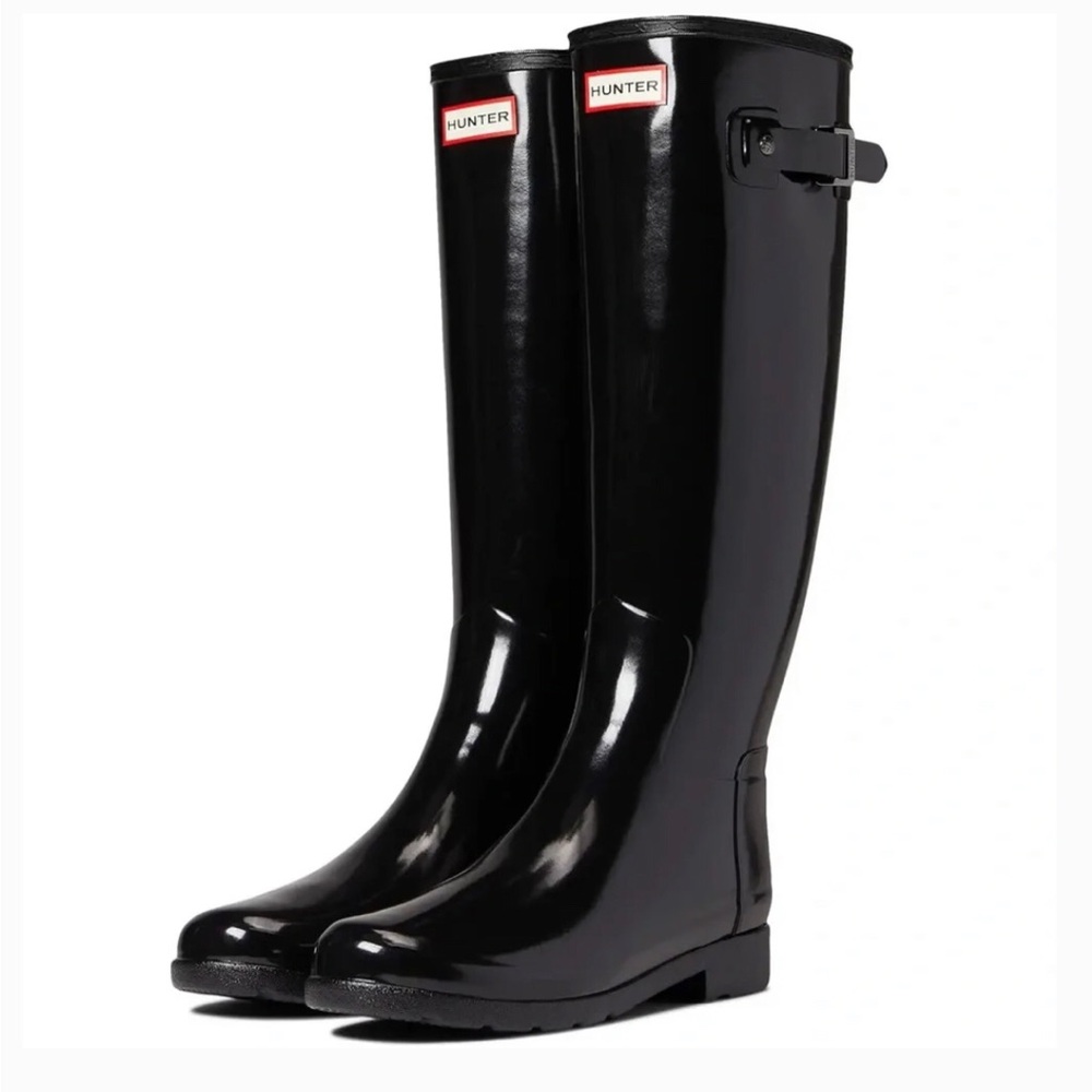 Hunter Refined Gloss Black Tall Women's Rain Boots